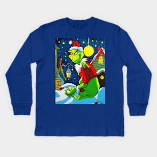 Grinchy Christmas Kids Long Sleeve T-Shirt